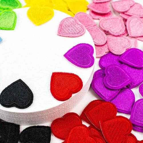 10Pcs/lot Love Patches For Clothing Embroidery Iron On Applique Heart for Kids Bags Dress Clothes For DIY Sticker Transfer