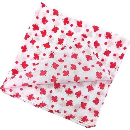 12PCS 55cm * 55cm Pure Cotton Maple Leaf Handkerchief Multifunctional Headscarf Square Scarf Outdoor Riding