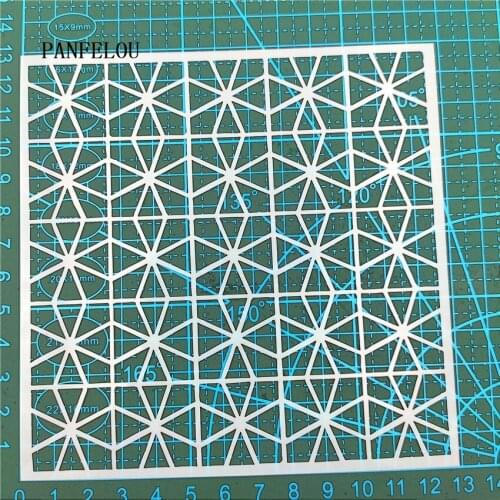 13*13cm Flowers lines scrapbook stencils spray plastic mold shield DIY cake hollow Embellishment printing lace ruler valentine