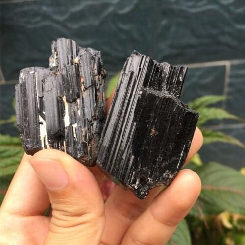 2PCS 100% natural stones and minerals black tourmaline specimen rough stone healing crystals raw gemstone for home decoration