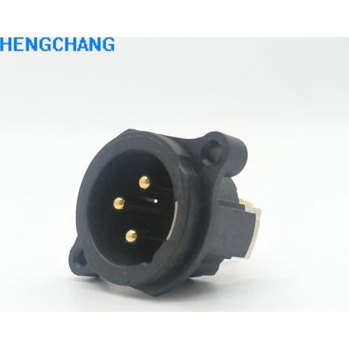 3 Pole straight XLR male Chassis Socket XLR PCB Panel Connector For Mic Guitar connector 10pcs/lot