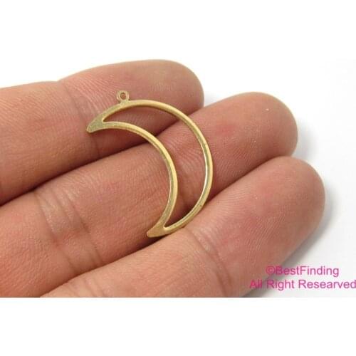 Brass pendant 26x17.5mm Hollow crescent Brass earrings charms Moon findings-50pcs R063