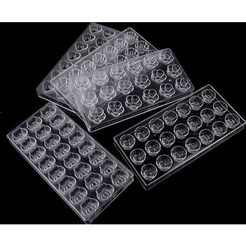 3D Polycarbonate Chocolate Moulds Chocolate Candy Bars Molds Tray Polycarbonate Plastic Form Flowers Baking Pastry Bakery Tools