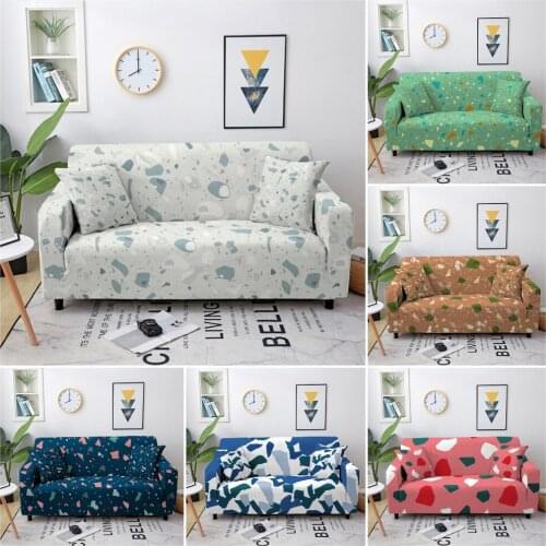 3D Marble Texture Sofa Cover Elastic Sectional Couch Cover For Living Room Stretch Polyester Loveseat Sofa Cover Slipcovers