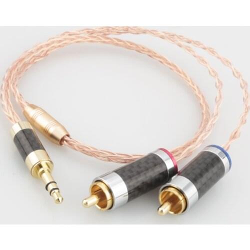 HIFI 0.5m,1m,1.5m,2m,3m,5m 3.5mm to 2 RCA Audio cable 3.5MM male to 2 Rca Male Stereo Cable for MP3 DVD Amplifier