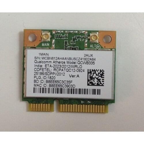 Wireless Adapter Card for WIFI BT Bluetooth 3.0 QCWB335 802.11n 05GC50 Wireless WiFi Card For Dell Asus Acer sony 150Mbps