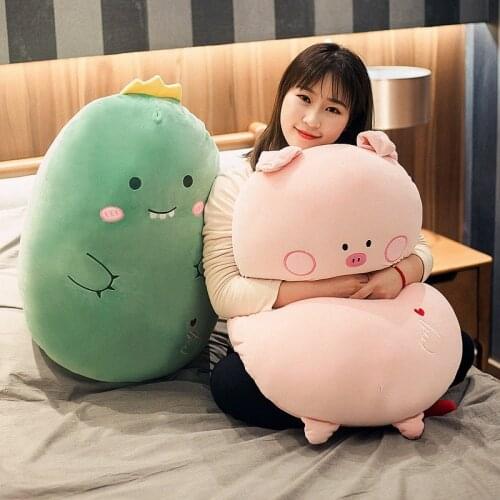 Big Size Soft Duck Piggy Koala Plush Pillow Toy Cartoon Animal Cat Dinosaur Stuffed Doll Sleeping Pillow Cushion Girls Kids Gift