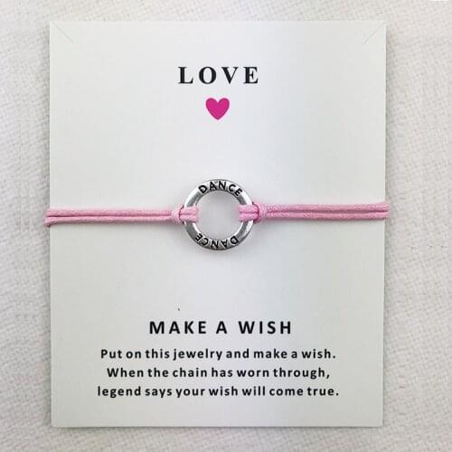 Dance Circle Dancer Connection Charms Bracelet Cuff Multilayer Wax Rope Bracelets Women Men With Card Jewelry