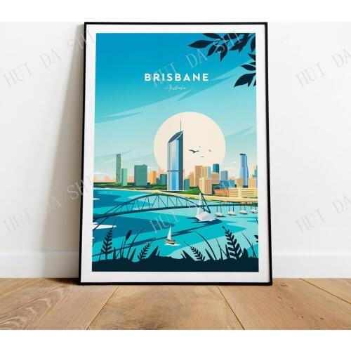 Brisbane traditional travel print - Australia