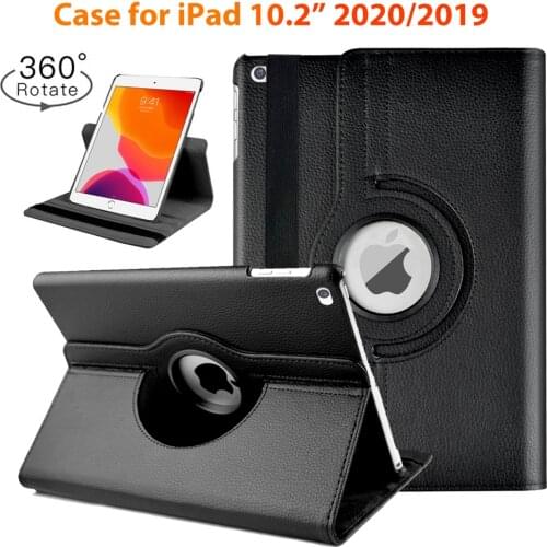 Case for iPad 10.2 2020 2019 Cover for iPad 7 8 Smart Tablet Cover PU Leather 360 Rotation Funda Capa Protective Shell