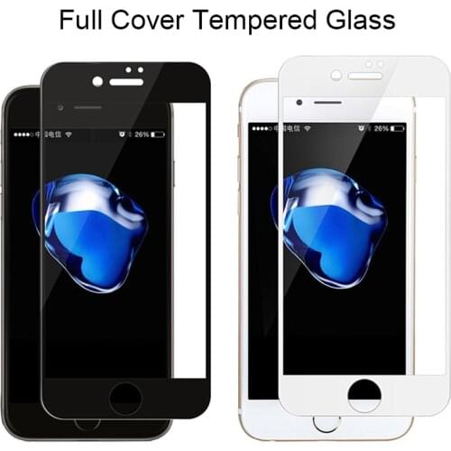 Black Screen Protector on the for iPhone 7 8 6 6S Plus Tempered Glass for iPhone X XR Xs Max XR 11 12 Pro Max Mini