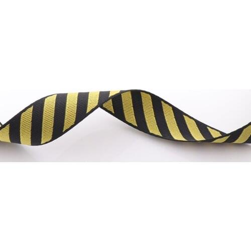 Black and yellow Webbing Ribbon Belt Strap 25mm Fabric webbing Collar strap Handbag ribbon Strap Nylon Stripe Ribbon Tote Strap