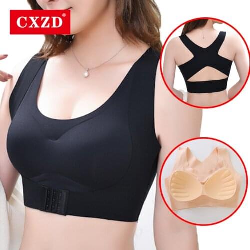 CXZD Women Reducing Girdle Posture Corrector Bra Non-marking ice silk Seamless Slimming Belly Shockproof Sheath Underwear Vest