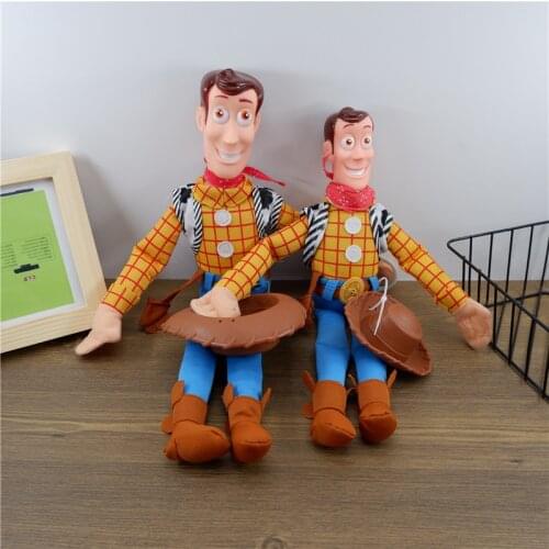 Disney Toys Story 4 Woody Sheriff Plastic Head Anime Hobbies Stuffed Animals Plush Movies TV For children Gift 35/45CM