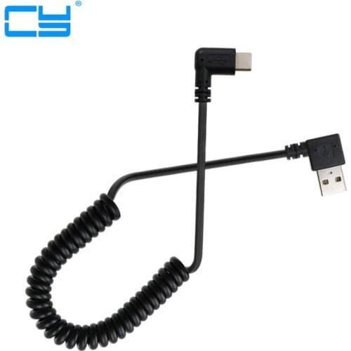 USB male to 3.1 Type-C 90 degree side elbow on the A male left elbow data charging cable can be inserted forward and backward