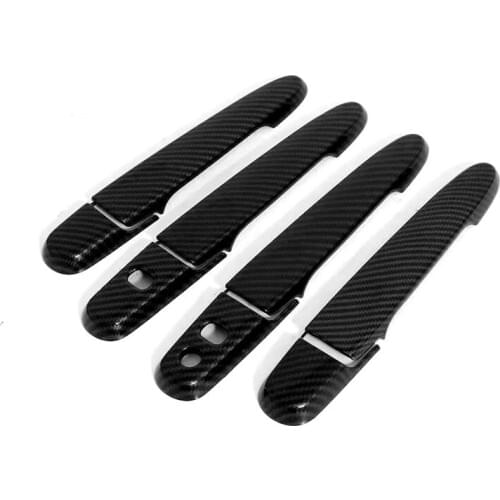 For Toyota RUSH 2018 2019 2020 F800 F850 ABS Carbon Fiber Style Car Door Handle Cover Trim With Smart Key Hole Catch Cap Trims