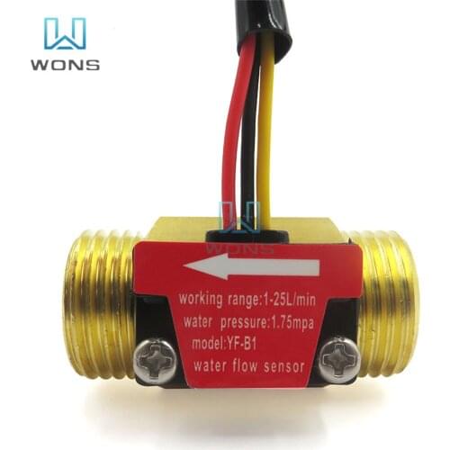 Brass) Flow Sensor G1/2'' Water Flow Hall Sensor Switch 1-25L/min Flow Meter For Industrial Control Turbine Flowmeter