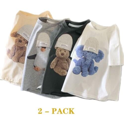 Summer New Fashion Baby Casual Short Sleeve T shirt Boys Cartoon Print Top Kids Children O-Neck Clothing