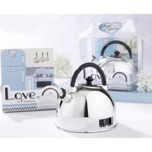 "Love is Brewing" Teapot Timer with Boxes Package Wedding Gift Party Favor SN534