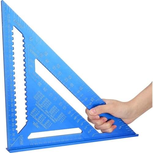 Metric Aluminum Alloy 7/12 Inch Triangle Angle Ruler Measuring Woodworking Tool