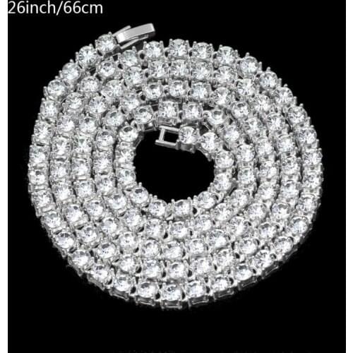 Iced Tennis Chain Men Chunky Necklace Cubic Zircon Miami Cuban Link ChainJewelry A0KD