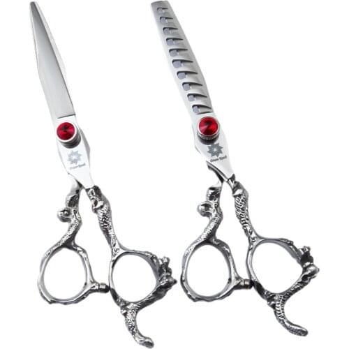 6 Inch Japanese Stainless Steel 440C Salon Hairdresser Haircut Hair Cutting Thinning Barber Scissors Shears
