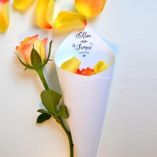 Personalized Rustic Wedding petal cone,wedding vintage confetti cone package,wedding favor, free design ,wedding confetti toss