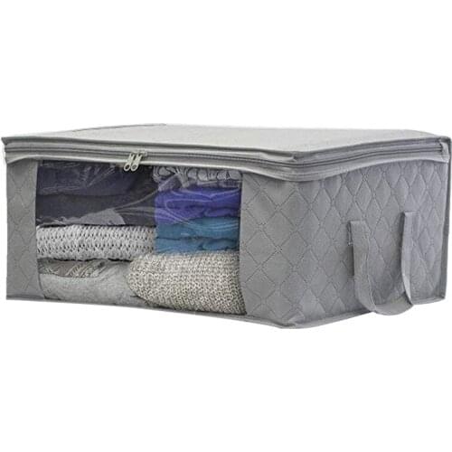 Hot Portable Durable Non-Woven Fabric Quilt Blanket Home Dustproof Clothes Storage Bag Large Capacity Zipper Closure Organizer