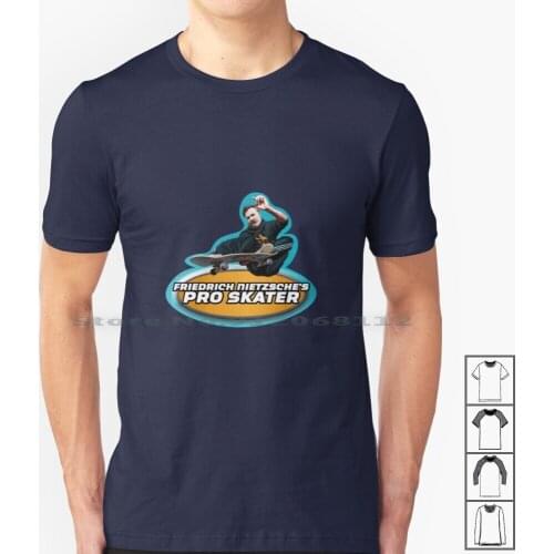 Friedrich Nietzsches Pro Skater T Shirt 100% Cotton Geek Philosophy Nietsche Nihilism Existentialism Atheism Friedrich