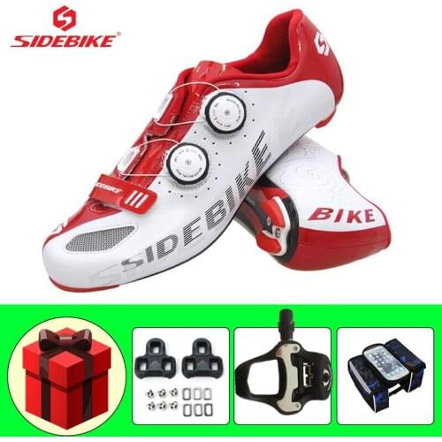 SIDEBIKE Carbon Shoes Road Bike Triatlon Sapatilha Ciclismo Self-locking Ultra-light Breathable Outdoor Bicycle Riding Sneakers