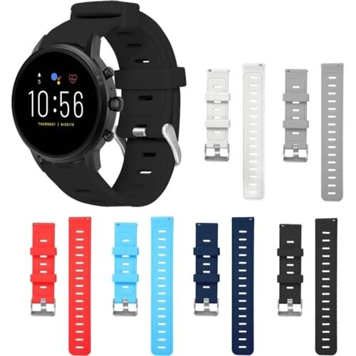 Silicone Strap for Fossil Gen 5 Carlyle HR Julianna HR Bracelet for Fossil Sport 43mm/Q Explorist HR Gen4 Smart Watch Band 22mm