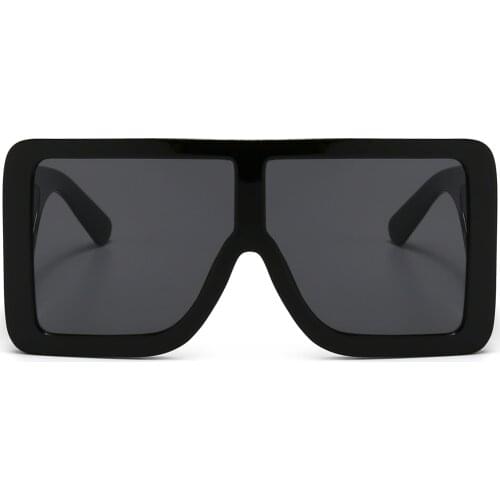 Womens oversized sunglasses retro flat top shield female square glasses for men orange black uv400 2021 drop ship