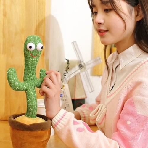 Dancing Toys 32cm Cactus Electron Plush Toy With 3 Songs Soft Plush Doll Babies Cactus Sing Dance Education Toy For Children