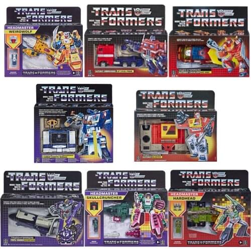 Transformers Vintage G1 Reissue Exclusive Decepticon Soundwave Hot Rod Triple Changer Optimus Prime Skullcruncher Figure Toy