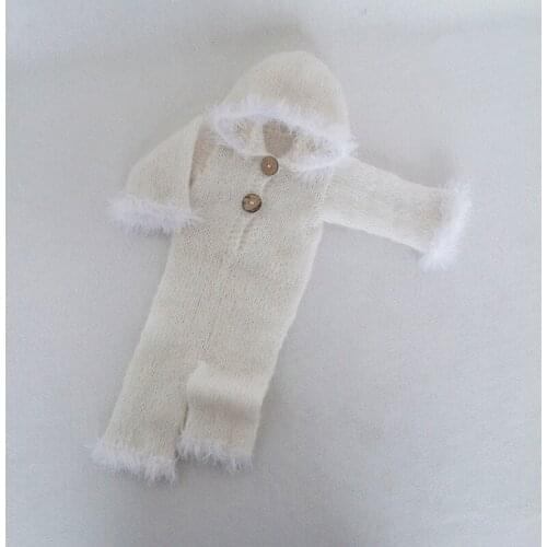 Knit Baby Clothes Newborn Photography Props Knit Moahir Hat and Romper Outfit Baby Outfit Photo Shoot