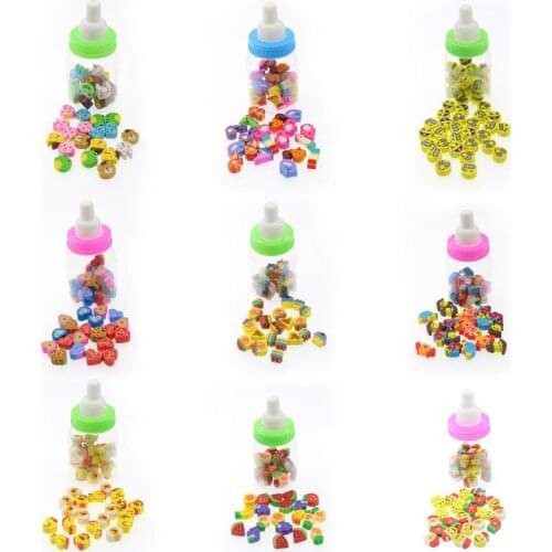 1pc/18 Bottle of Cute Digital Sea Animal Fruit Eraser Christmas Duckling Smiley Face Children Eraser School Supplies Stationery