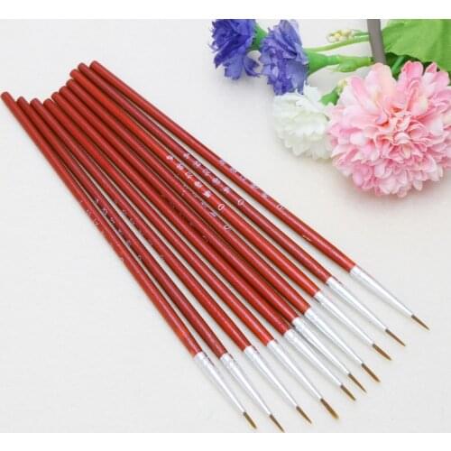 10Pcs/Set Fine Hand Painted Thin Hook Line Pen Art Supplies Drawing Art Pen Paint Brush Nylon Brush Acrylic Painting Pen