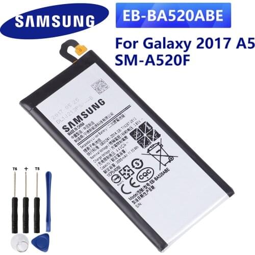 100% Original Battery EB-BA520ABE For Samsung GALAXY A5 2017 A520F SM-A520F 2017 Version 3000mAh Replacement Phone Battery
