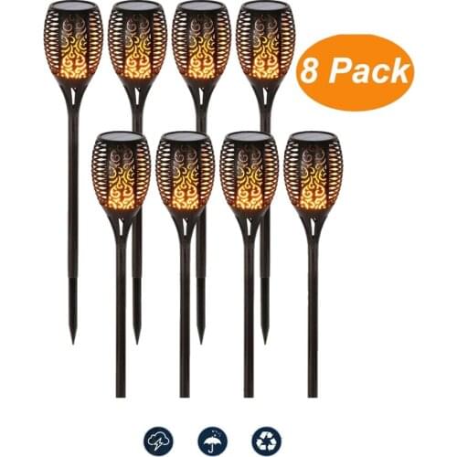 2-8 pcs Solar LED Flame Lamp Waterproof Lawn Dancing Flicker Torch Lights Garden Decoration Landscape Path Lighting Spotlight
