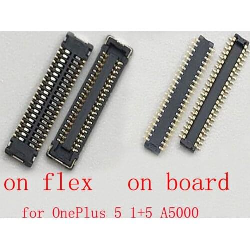 2pcs 40pin LCD Display Screen Flex Cable FPC Connector For One Plus OnePlus 5 1+5 A5000 Plug Port On Motherboard Board