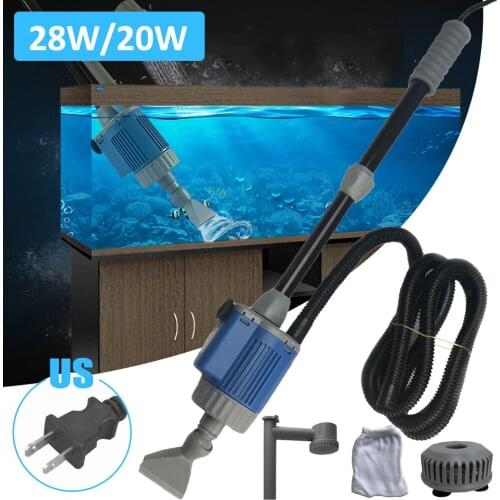20/28W Aquarium Fish Tank Electric Water Change Pump Aquarium Cleaning Tool Water Changer Gravel Cleaner Filter Pump