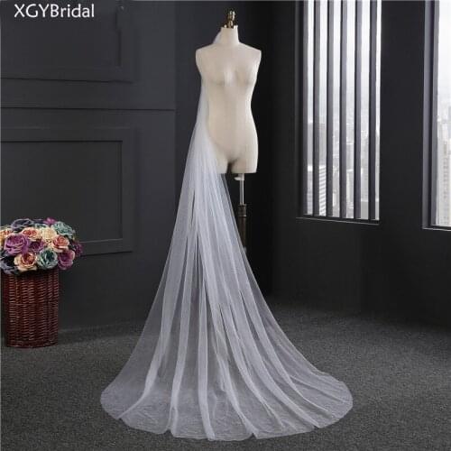 2021 New Arrival Wedding Veil 3 Menters Cathedral Veil One Layer Accessories White Ivory Cheap Cut Edge