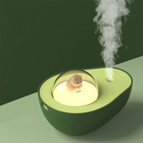 210ML Avocado Humidifier Office Desktop Bedroom USB Night Light Water Diffuser M2EE