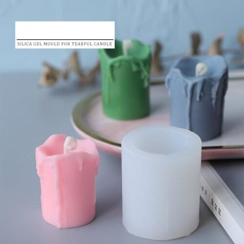 3D Candle Silicone Mold DIY Gypsum Plaster Mould Cylinder Shape Silicone Soap Candle Molds
