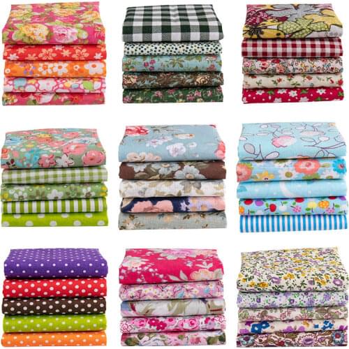 5pcs/lot Hand Patched Plain Cotton Retro Flower Patching Fabric Printed Cloth Small Rag Fabric DIY Sewing Quilting Accessories