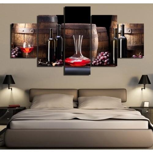 5pcs Diy Diamond Painting Wine Glass Canvas Red Wine Old Barrel Grape and Wine Bottle Full Diamond Embroidery Sale