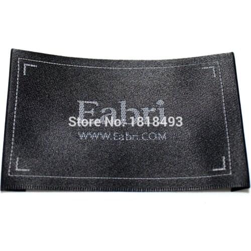 Free shipping garment embroidered labels/windbreak overcoat dress labels/customized clothing black satin woven labels1000 pcs