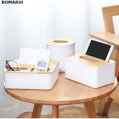 Napkin Holder Solid Wood Square Shape Wooden Plastic Tissue Box Case Home Kitchen Paper Holdler Storage Box Accessories