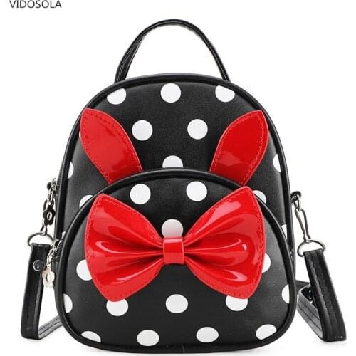 Cute Dots Bow Kindergarten Backpack Kid Toddler School Bags Children Girls Boys Mini Satchel Cartoon Shoulder Bag Travel Mochila