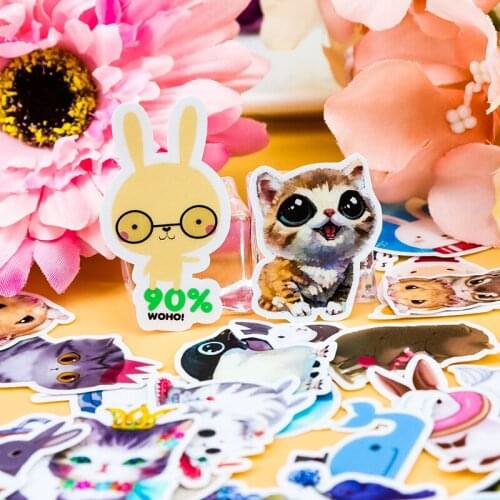 40pcs Creative Cute Self-made pet animal DIY Stickers Diary Album Decoration scrapbooking child stationery stationery stickers